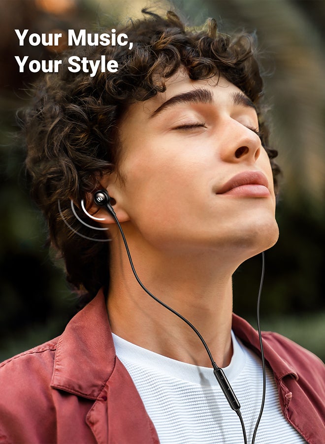 يو جرين سماعات أذن من النوع C مزودة بميكروفون، وسماعات أذن سلكية بمنفذ USB C لأجهزة آيفون 17/16/15، وسامسونج S25 وS24 ألترا، وRedmi Note 12 12 Pro Oneplus، وهواوي، وHonor، وشاومي، وVivo أسود - Image 3